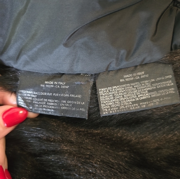 Prada Black Nylon Button Up/Zipper Utility Jacket Shacket Fur Lined Size 6 - Picture 9 of 10